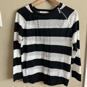 MICHAEL Michael Kors Open Knit Striped Sweater Size L